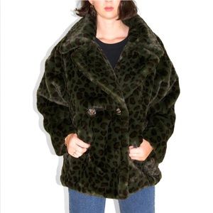 💀✨BNWT APPARIS GREEN CHEETAH PRINT COAT 🐾🖤